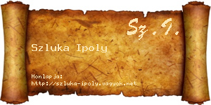 Szluka Ipoly névjegykártya